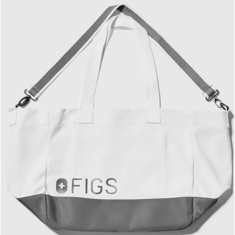 Figs Optic White Laminated Tote